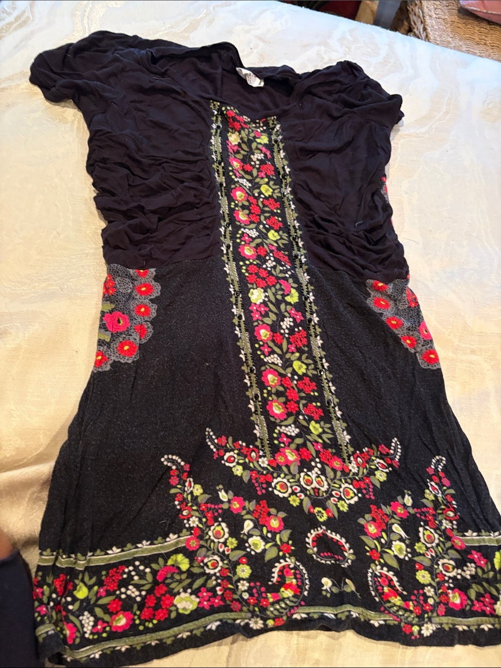 Black Floral Embroidered Women’s tunic